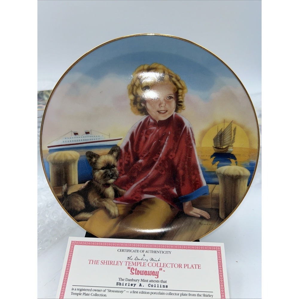 Vintage Shirley Temple Stowaway Plate Danbury Mint Excellent 1991